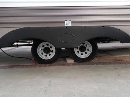 Solidspare 2Pcs Tandem Pair Black Trailer Fender Skirt For RVs Campers And Trailers Set
