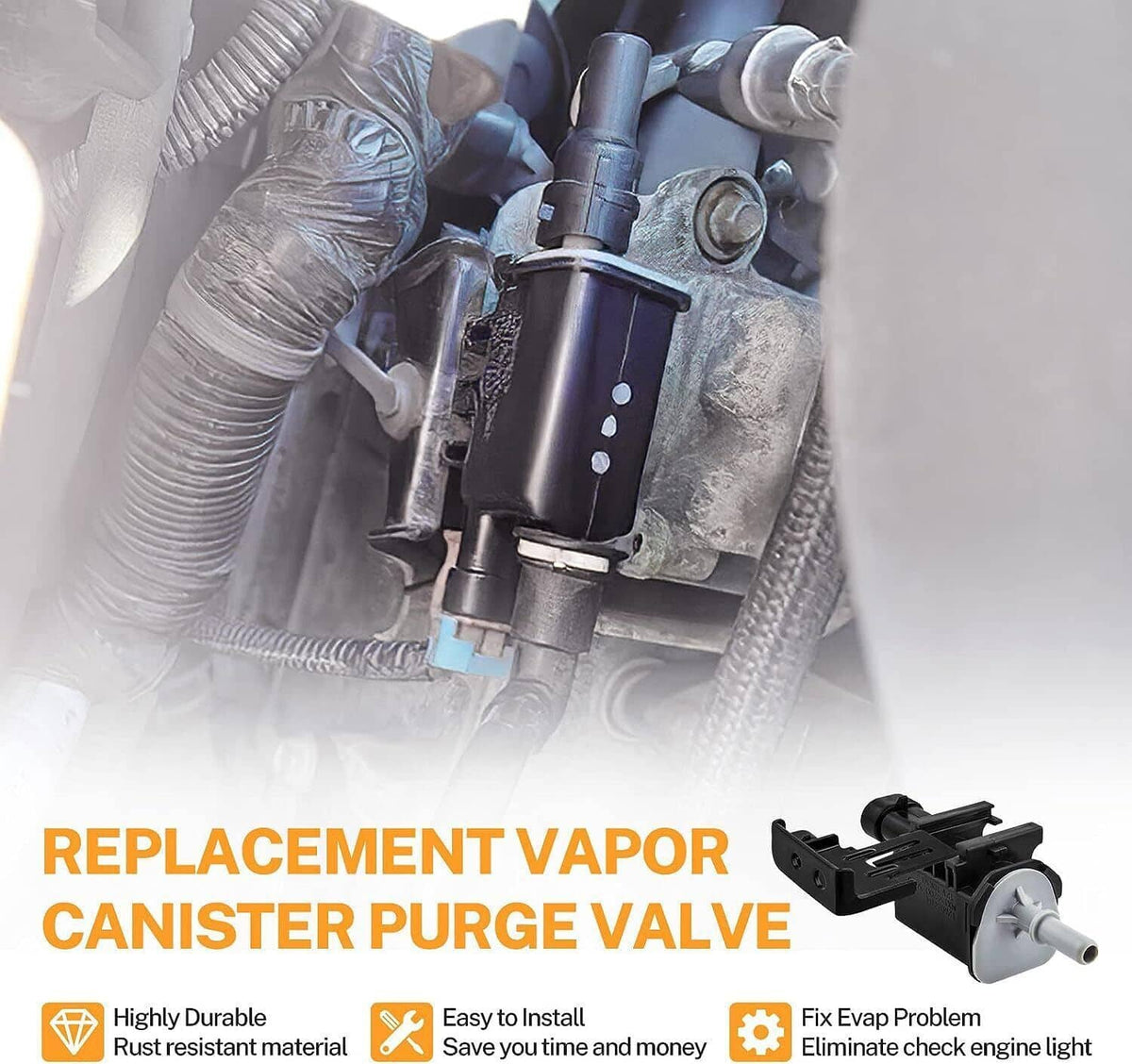 Solidspare For 2007-2013 Chevy Suburban Tahoe Silverado EVAP Canister Purge Valve Solenoid