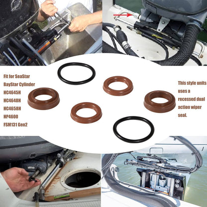 Solid Spare Cylinder Seal Kit for SeaStar BayStar HC4645H,HC4648H,HC4658H,HP4600,FSM131 Gen2