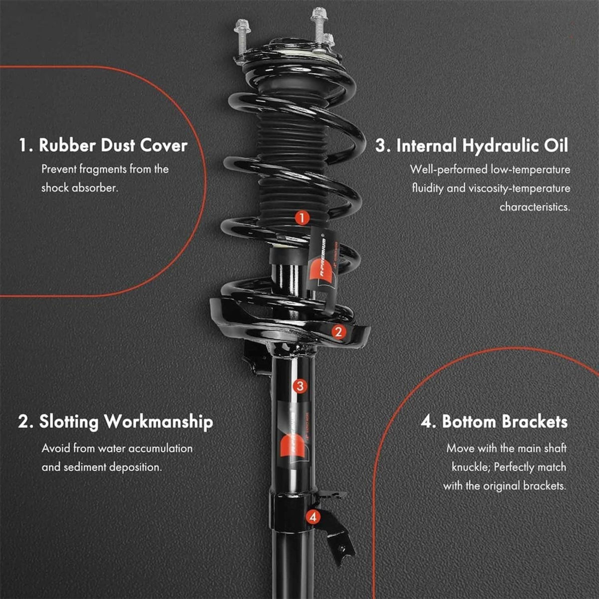 Solidspare Pair Front LH+RH Shock Absorbers w/Electric For 2017-2020 Acura MDX 51610TRXA03
