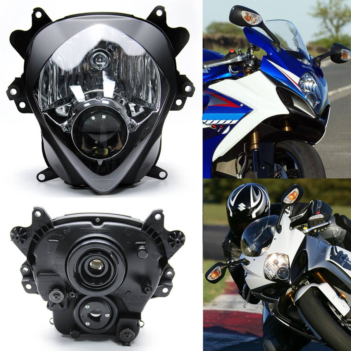 Solidspare Front Headlight Light Lamp Assembly For Suzuki GSXR 1000 GSX-R1000 2007-08 K7 K8