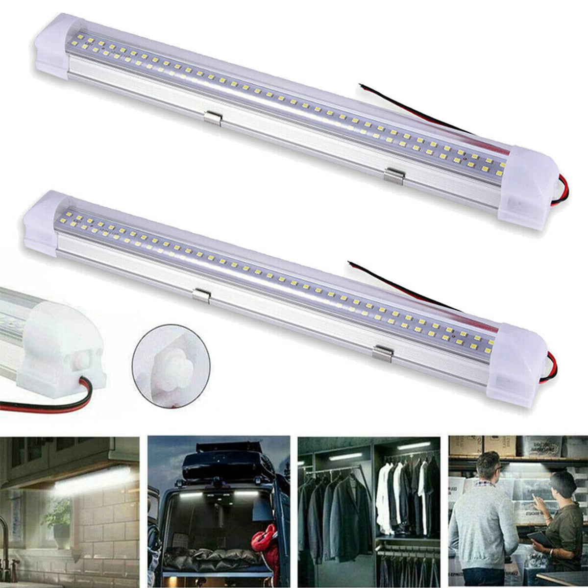 Solidspare 2Pcs 108LED Led RV Ceiling Dome Light LED Interior Lighting for Trailer Camper