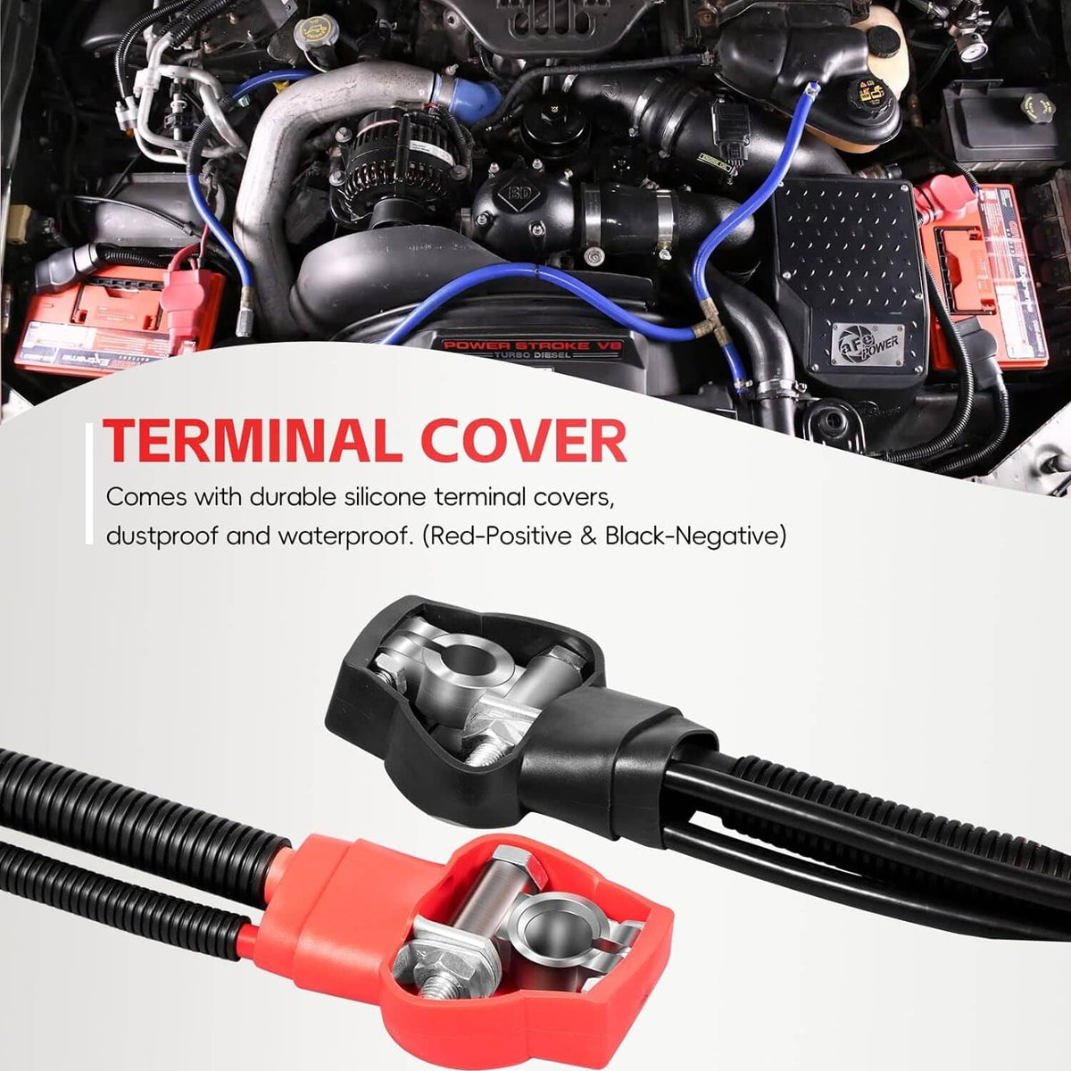 Solid Spare Battery Cables Kit For 2003-2007 Ford Superduty F250 F350 F450 6.0L Powerstroke