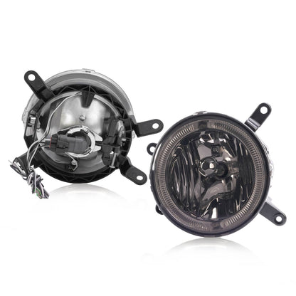 Solid Spare Fog Lights LED Halo Running Light Smoke Lens For Ford Mustang GT 2005-2009 RH&LH