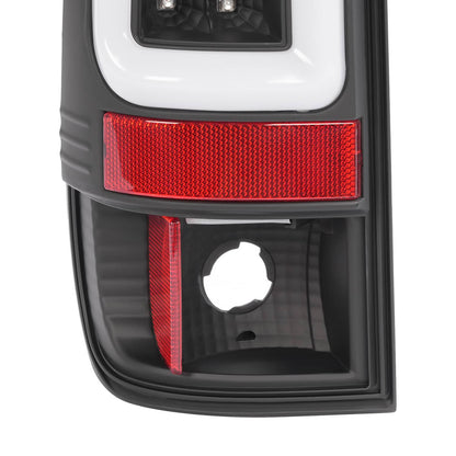 Solid Spare Black For 1997-2003 Ford F150 99-07 F250 F350 SD LED Tube Tail Lights Brake Lamp