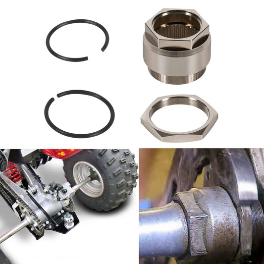 Solid Spare Rear Axle Lock Jam Sleeve Nut and Clips Kit for Honda TRX400X TRX400EX 450R 450