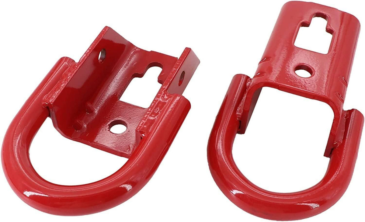 Solidspare 2Pcs Towing Hooks & Hardware Front For 2009-2019 Ford F-150 FL3Z17N808A Red