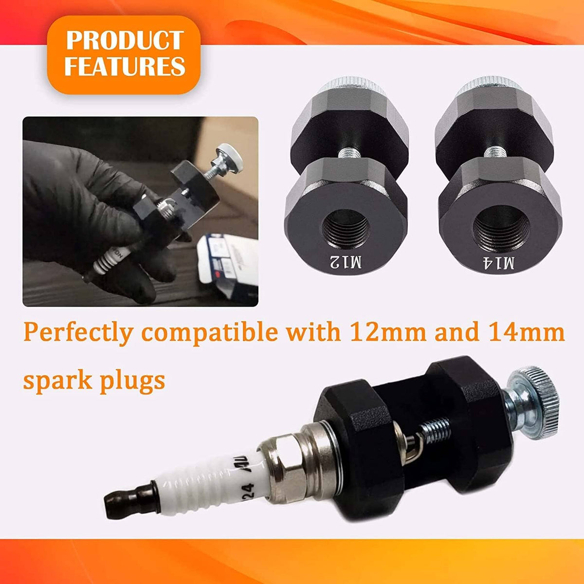 Solid Spare 12mm &14mm Engine Spark Plug Caliper Universal Precision Car Spark Plug Gap Tool