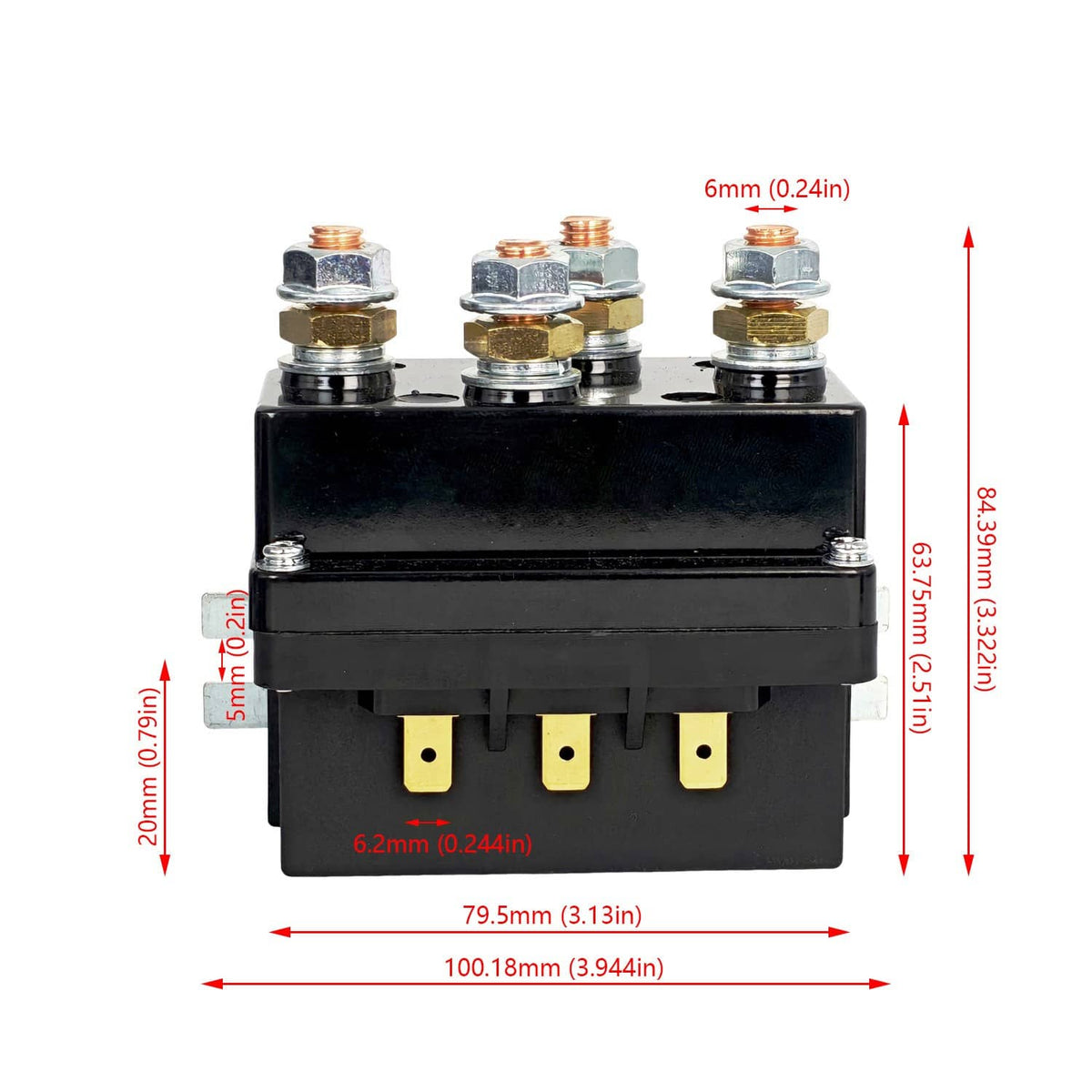 Solid Spare 500A 24V Winch Contactor for 4WD Truck Snow Plow Hydraulic Pump 8000-15000lbs