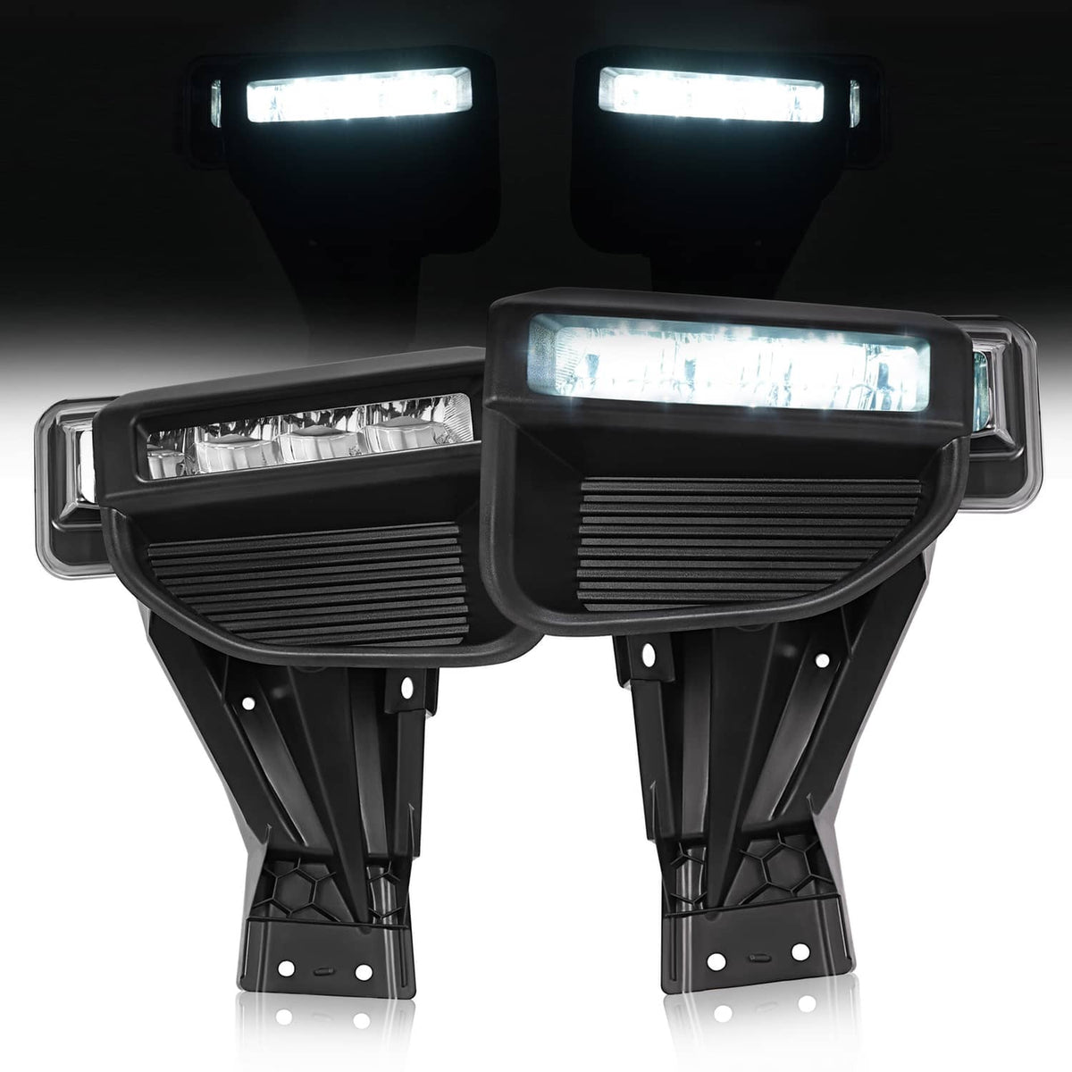 Solid Spare For Ford F250 F350 Super Duty 2020-2022 LED Bumper Fog Lights Driving Lamps Set