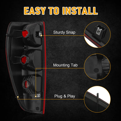 Solidspare Pair Tail Lights Lamps Left + Right For 2004-12 Chevy Colorado GMC Canyon Pickup