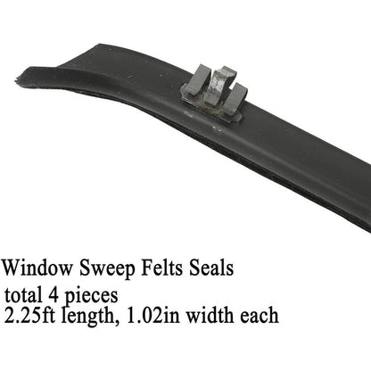 Solidspare New Front Door Window Run Sweep Felts Weatherstrip Seals Kit for Chevy GMC Truck