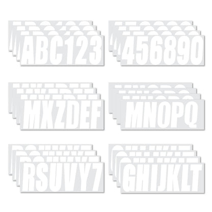 Solid Spare Boat numbers and letters Decal Sticker White Four sets of A-Z Four sets of 0-9