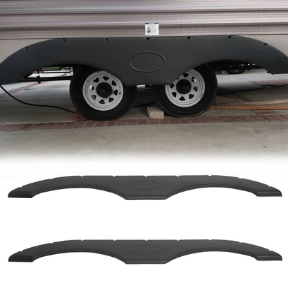 Solidspare 2Pcs Tandem Pair Black Trailer Fender Skirt For RVs Campers And Trailers Set