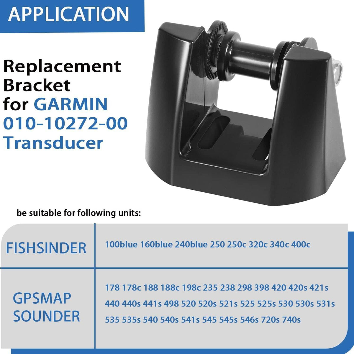 Solid Spare K00-00118-01 Transducer Bracket Transom Mount Kit for Garmin 010-10272-00 & More