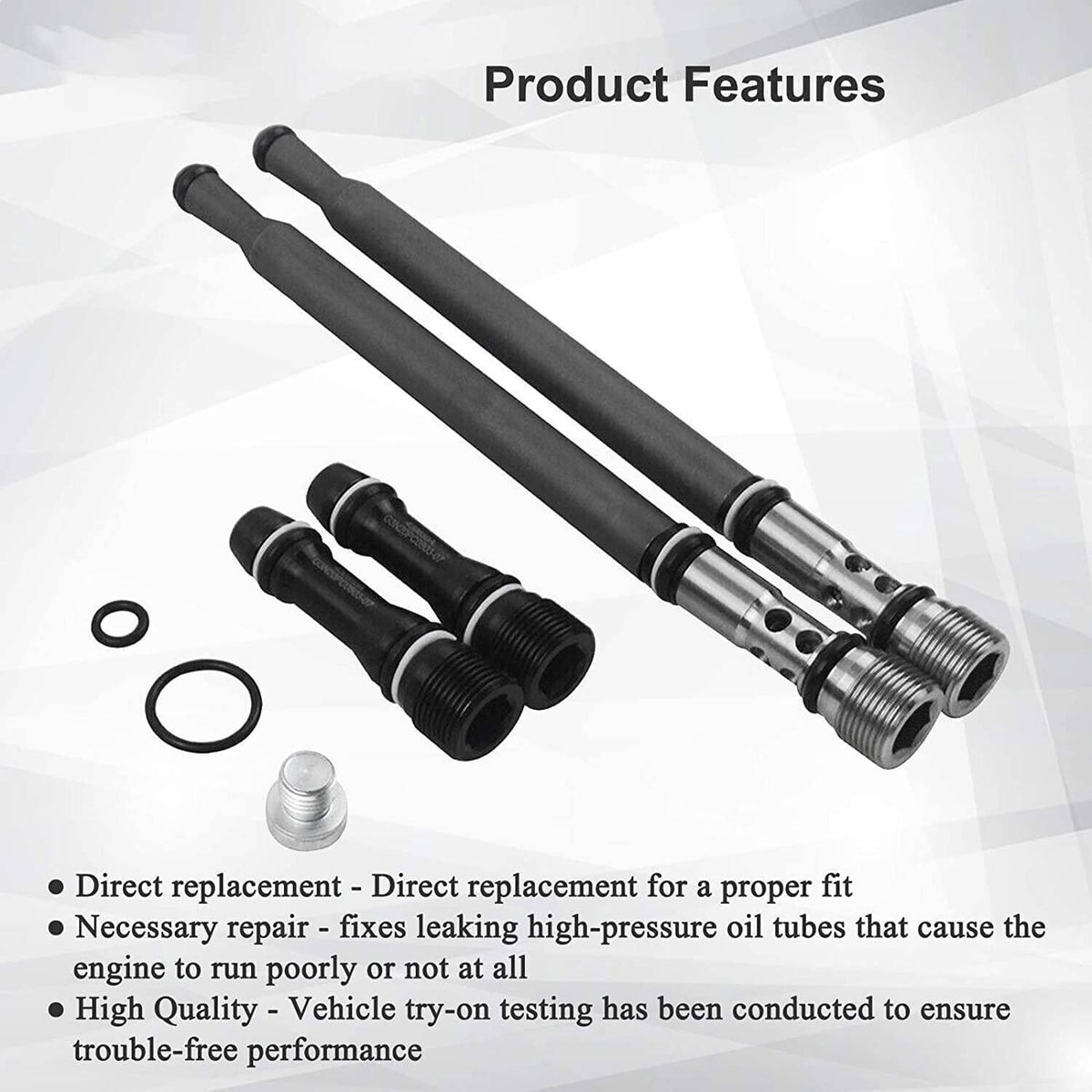 Solidspare 6E7Z9A332A Oil Fuel Updated Stand Pipe Dummy Plug Kit for Ford F250 6.0L Diesel