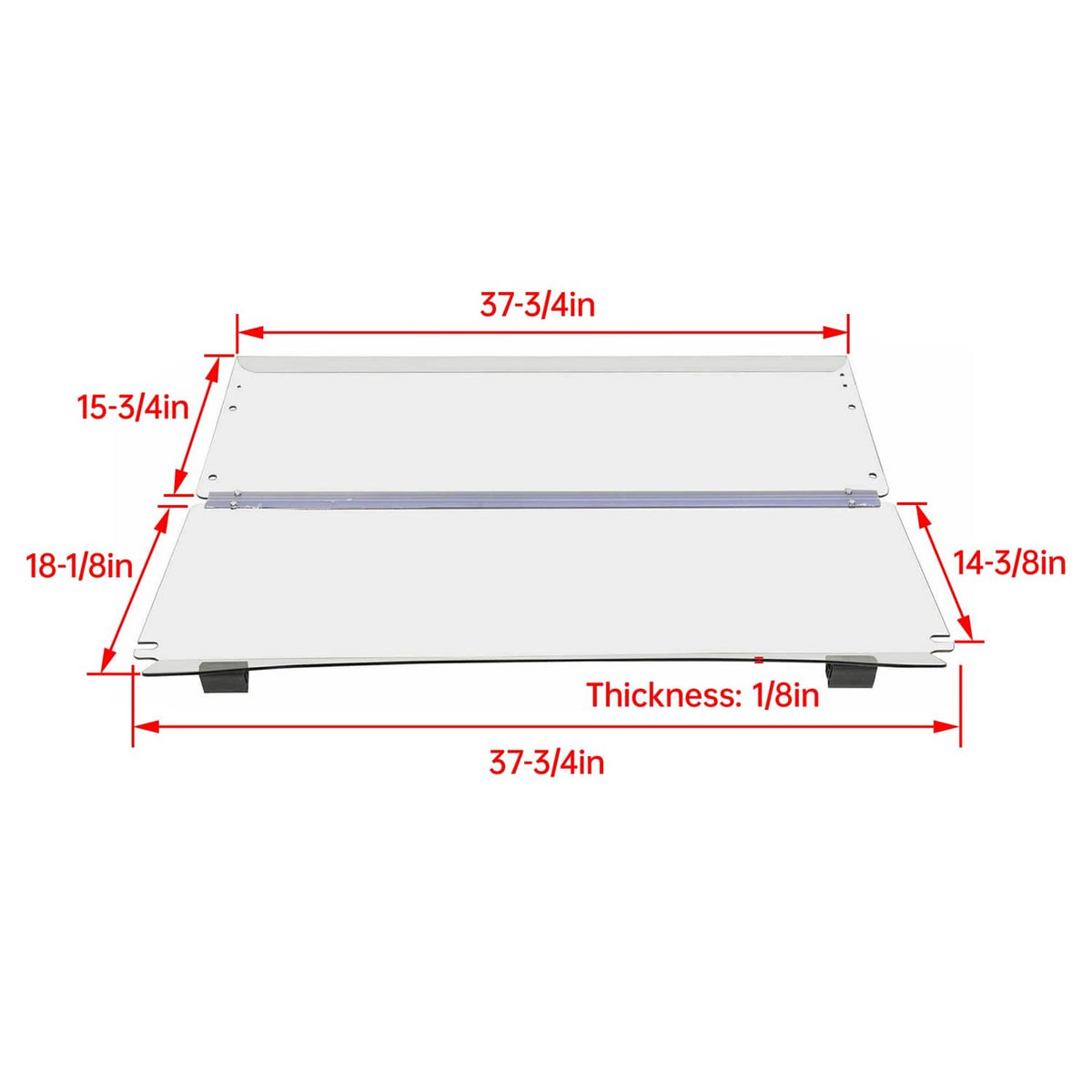 Solidspare Windshield For Club Car Precedent 2004 - Up Folding Clear Golf Cart Windscreen