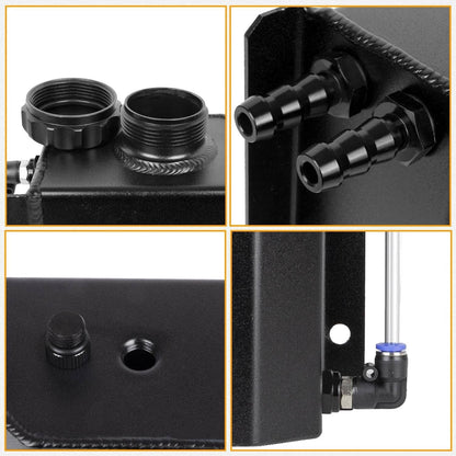 Solidspare Black 2L Radiator Coolant Overflow Water Bottle Expansion Reservoir Tank +Cap