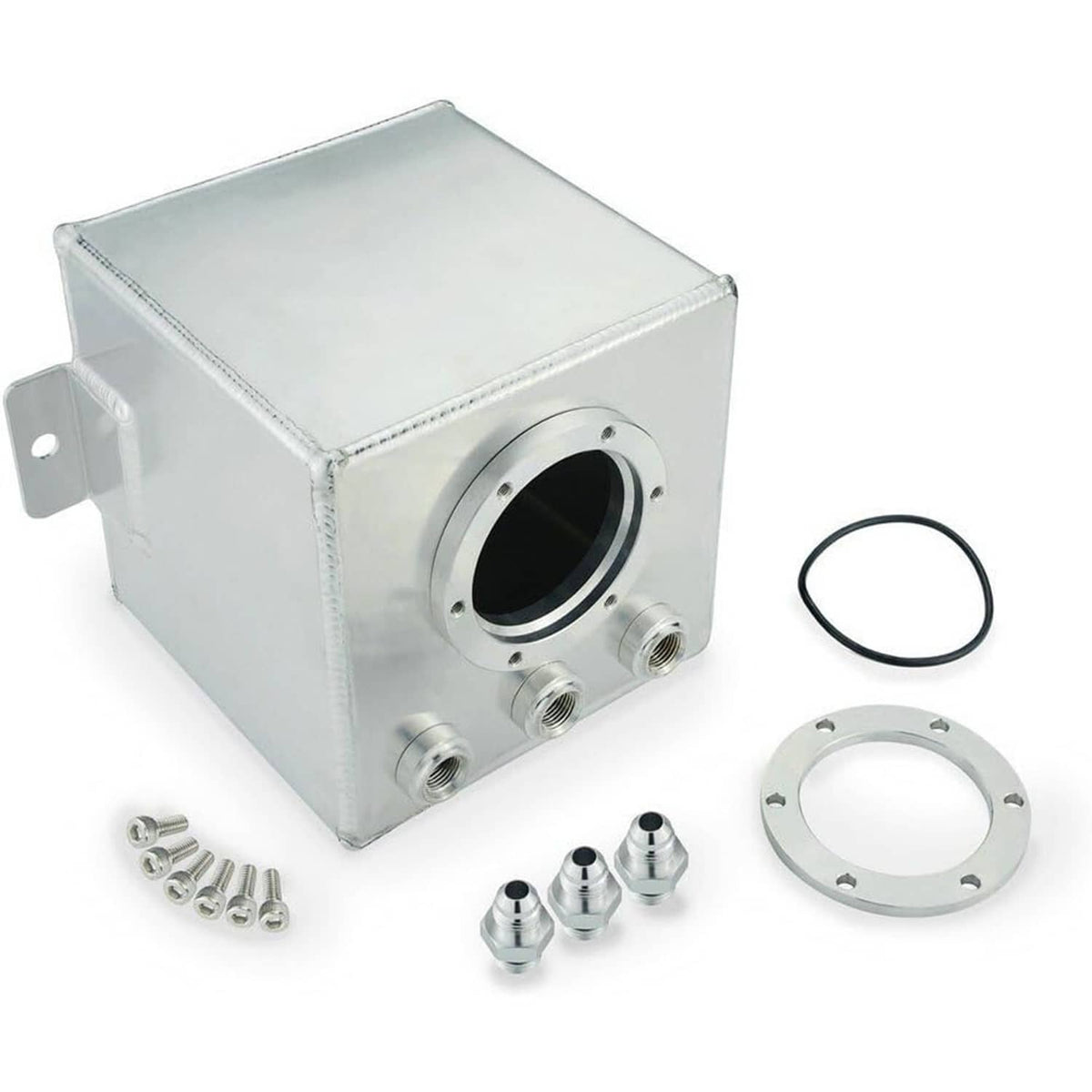 Solidspare 2L Aluminum High Flow Swirl Fuel Surge Pot Tank AN6 For 044 External Fuel Pump