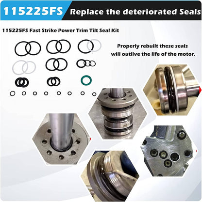 Solid Spare 115225FS Seal Kit for Yamaha, Trim/Tilt Pin Wrench MT0006 & MT0009 (Set of 3)