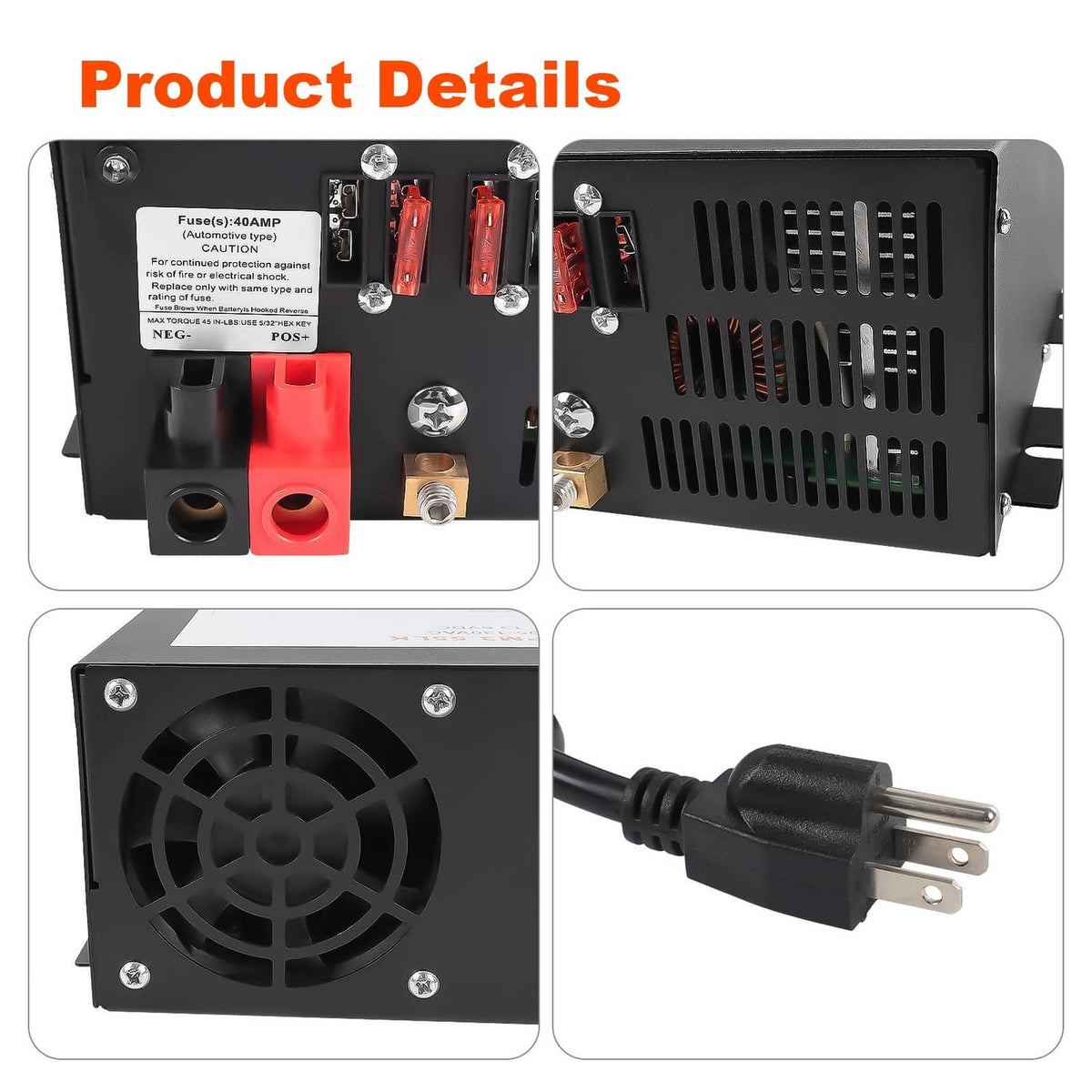 Solidspare PM3-55LK RV Power Converter 110V to 12V DC Charger with 55 Amp for Reliable RV