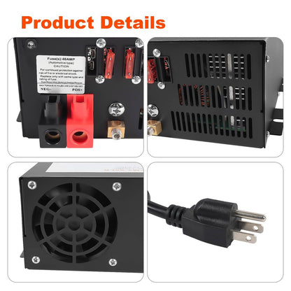 Solidspare PM3-55LK RV Power Converter 110V to 12V DC Charger with 55 Amp for Reliable RV