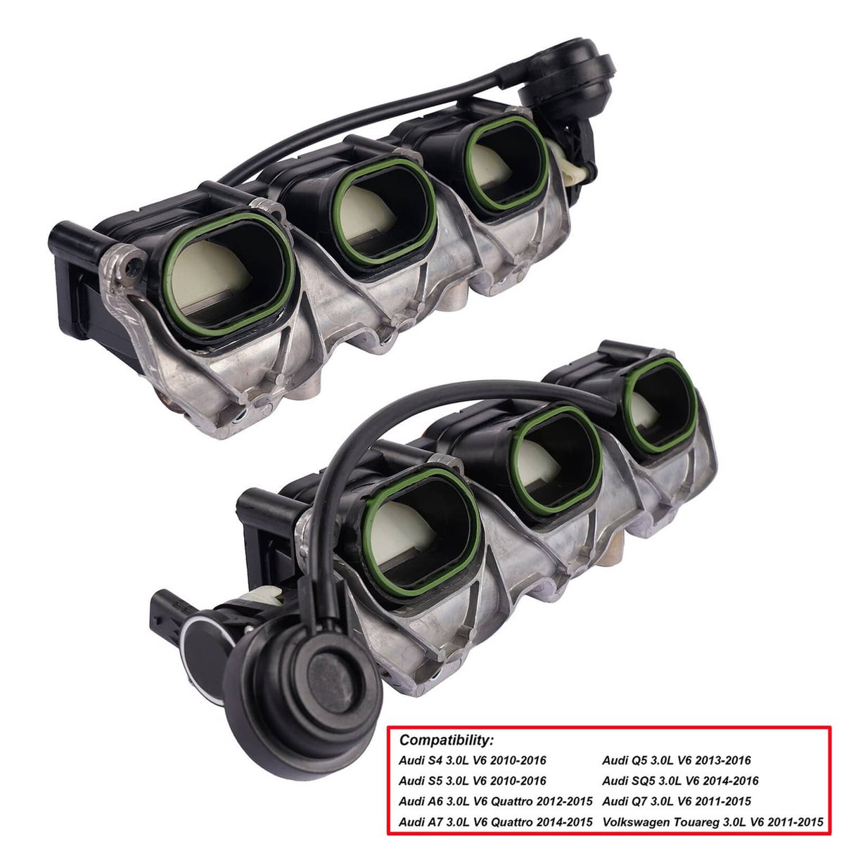 Solidspare Intake Manifold Pair L+R for Audi S4 S5 A6 A7 Q5 Q7 2010-2016 OE# 06E133109AF