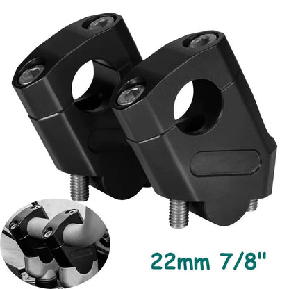 Solid Spare 2pcs 7/8" 22mm Handlebar CNC Motorcycle Riser Mount Clamp Adapter Increased 38mm