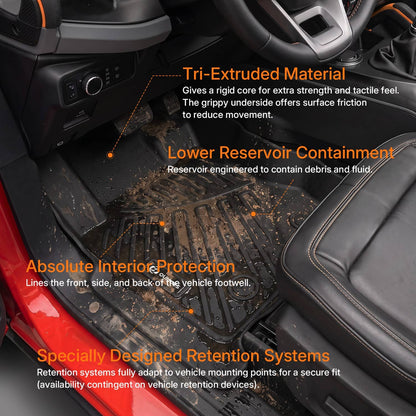 Solidspare All Weather Floor Mats Cargo Liner with Backrest Mat for Ford Bronco 4 Door