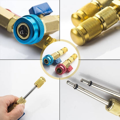 Solid Spare HVAC AC R134A R12 Valve Core High & Low Pressure Quick Remover Install Tool Set