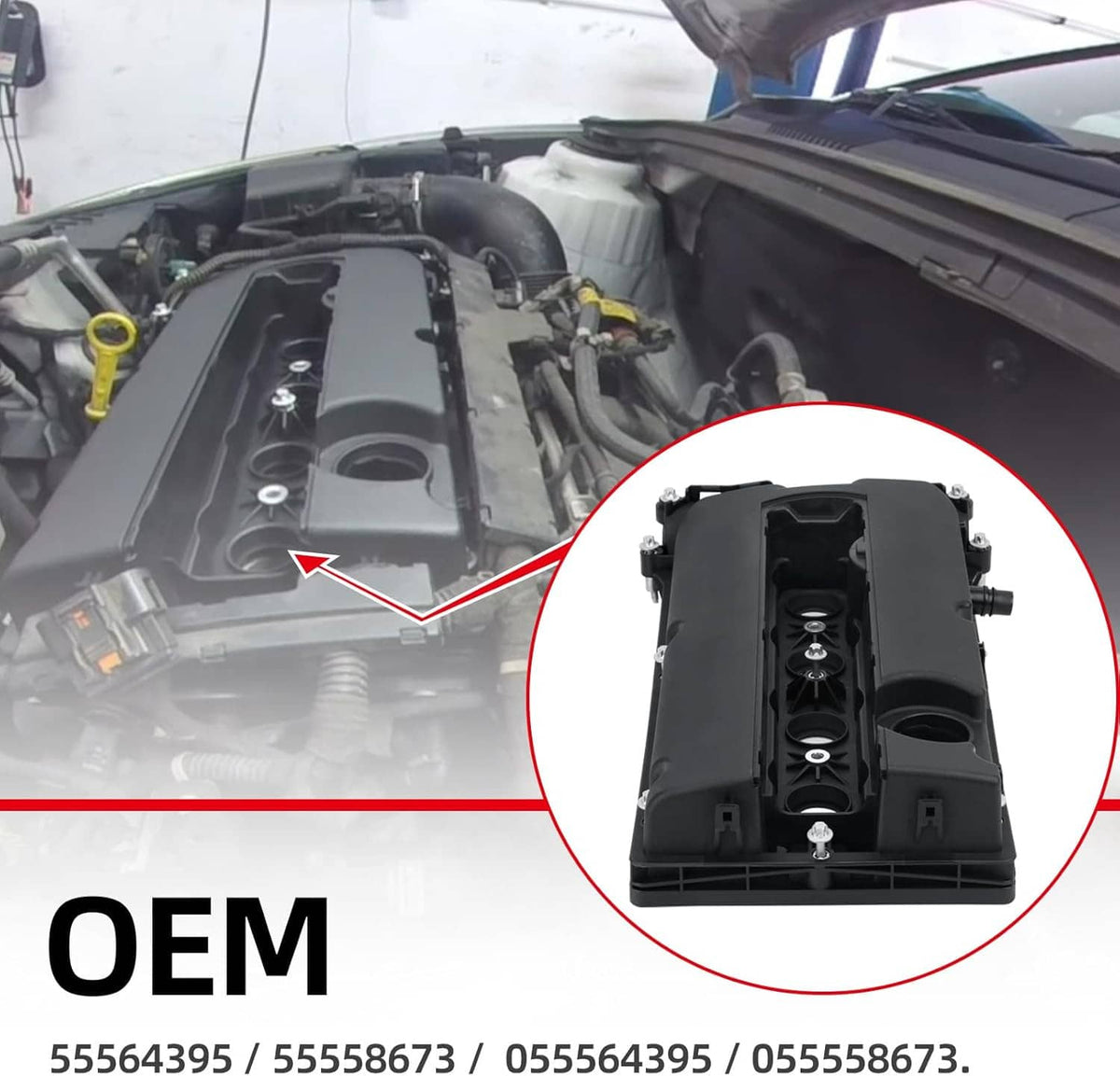 Solidspare Engine Valve Cover Camshaft Rocker Cover For Chevy Cruze Sonic 1.8L 55564395