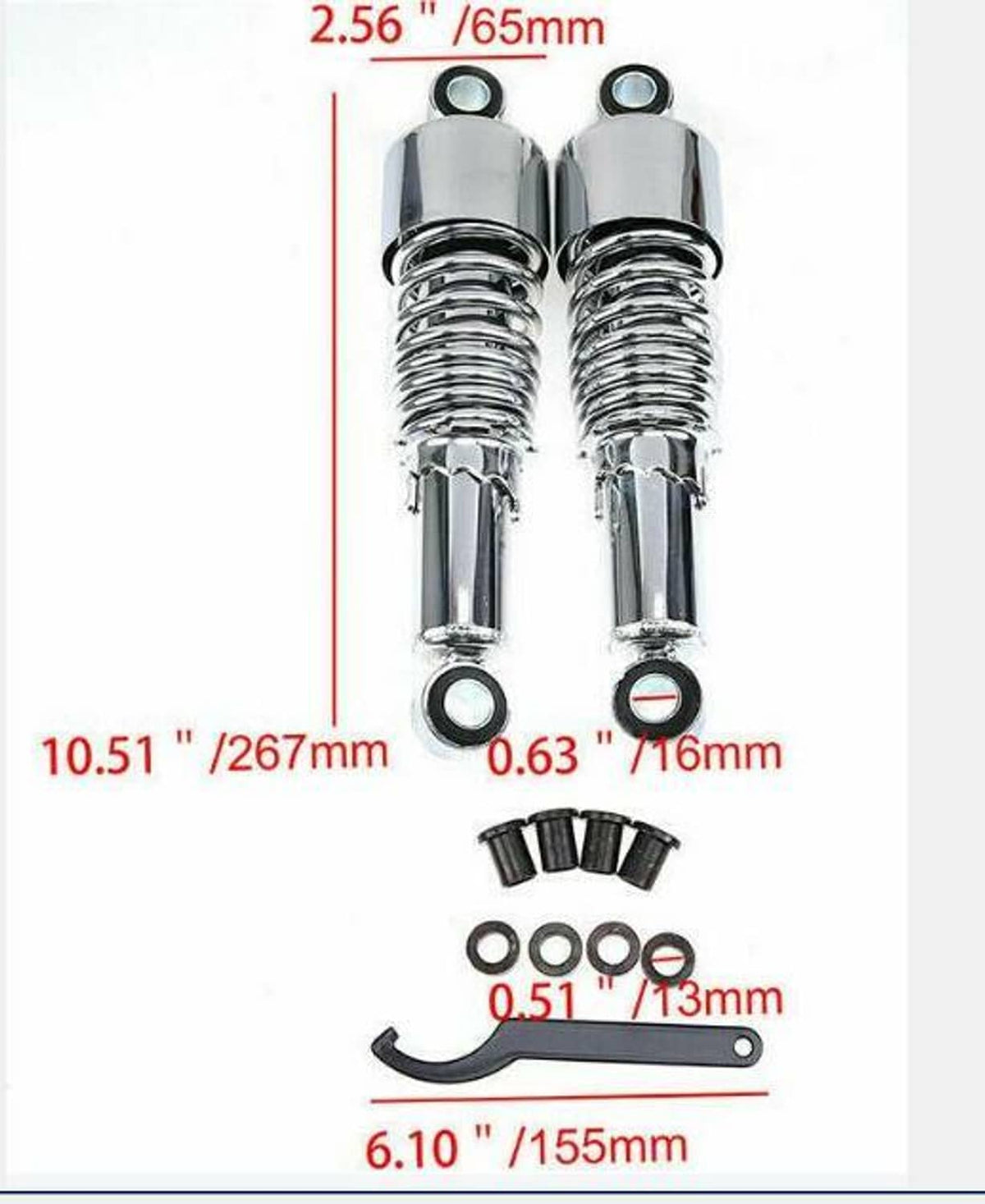 Solidspare Pair 10.5'' Rear Shocks Absorber Fit For Harley Sportster XL 883 1200 Lowering