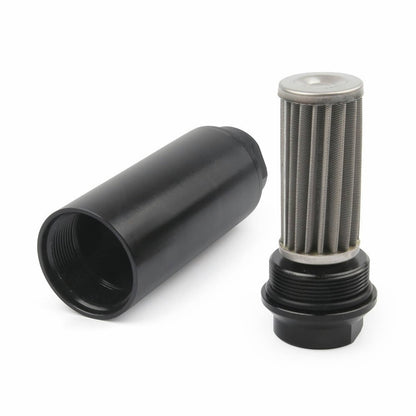 Solid Spare Universal Racing In-Line Fuel Filter AN6 AN8 AN10 Adapter 40 Micron Cleanable