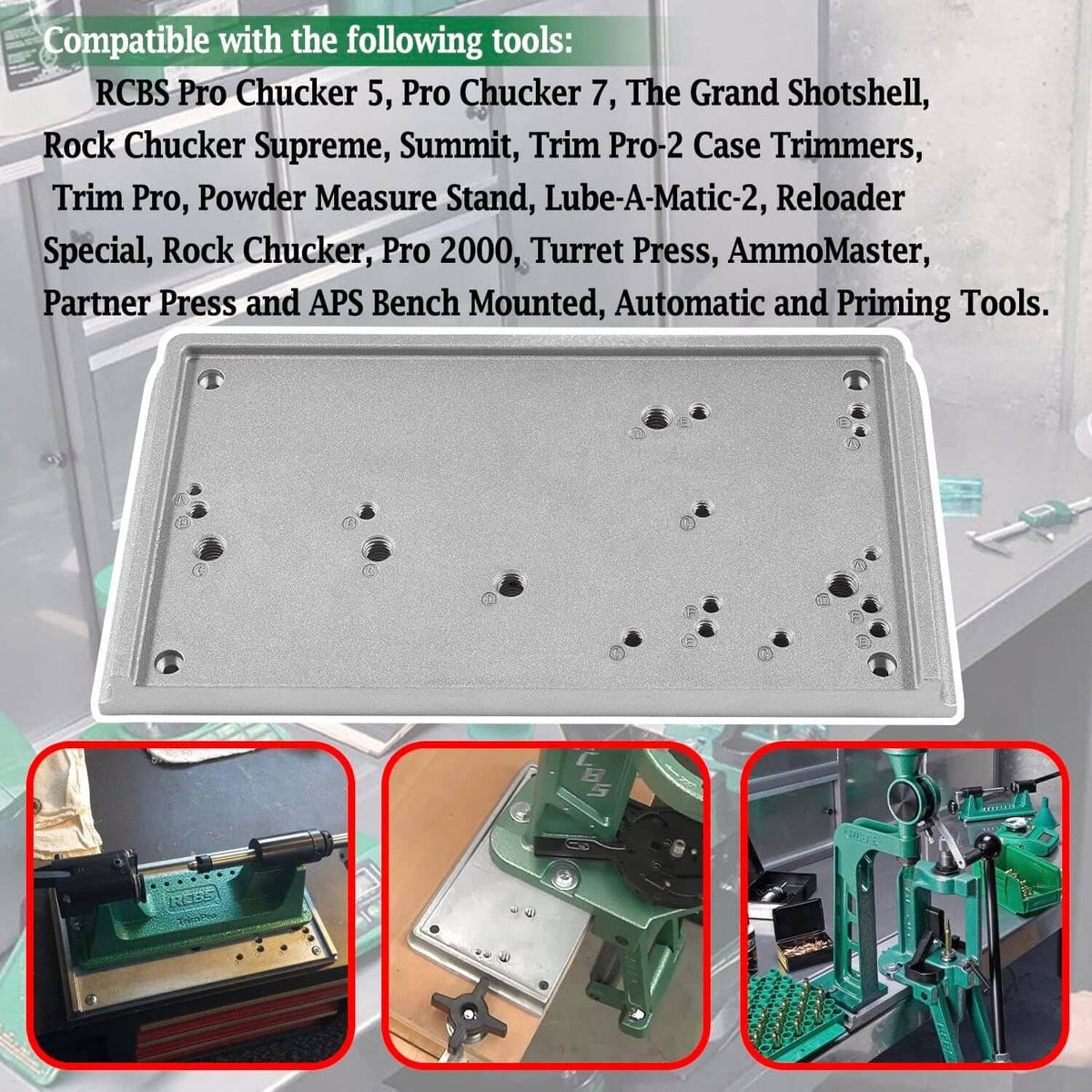 Solid Spare 9206 Shell Holder Accessory Base Plate-3 9282 for RCBS Presses and Tools