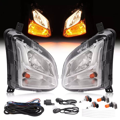 Solid Spare For Chevy Equinox 2018-2021 Bumper Fog Light Turn Signal Lamp w/Wiring Bulbs Set
