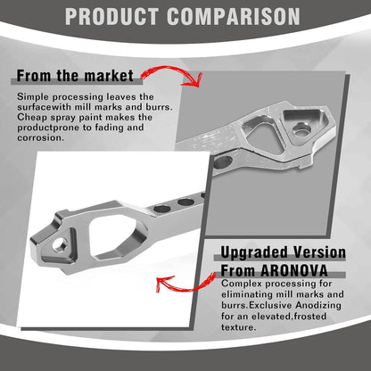 Solidspare Billet Aluminum Car Battery Tie Down Mount Bracket Brace Bar 220-190mm Silver
