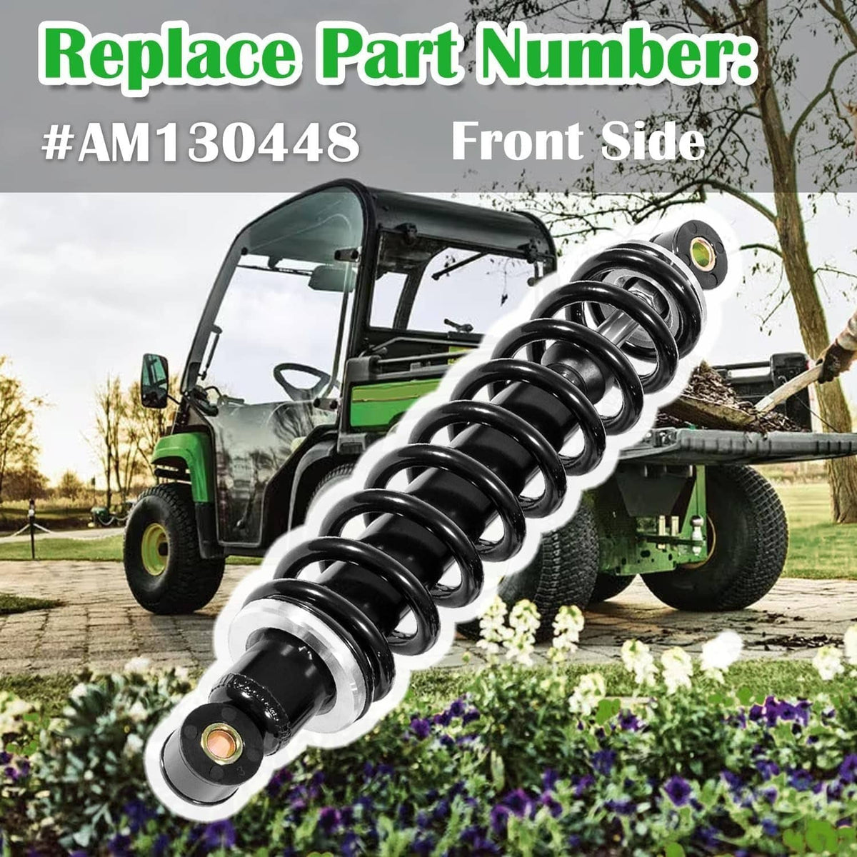Solidspare 2 Pcs Front Suspension Heavy Duty Shock Absorber Kit For John Deere AM130448