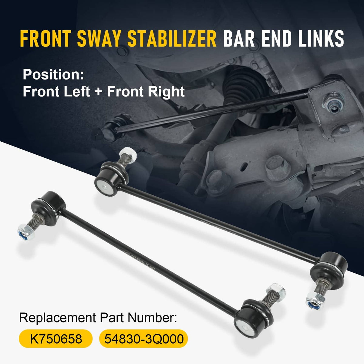 Solidspare Front Sway Bar End Links K750658 For 2012-2015 Hyundai Sonata Kia Optima 270MM