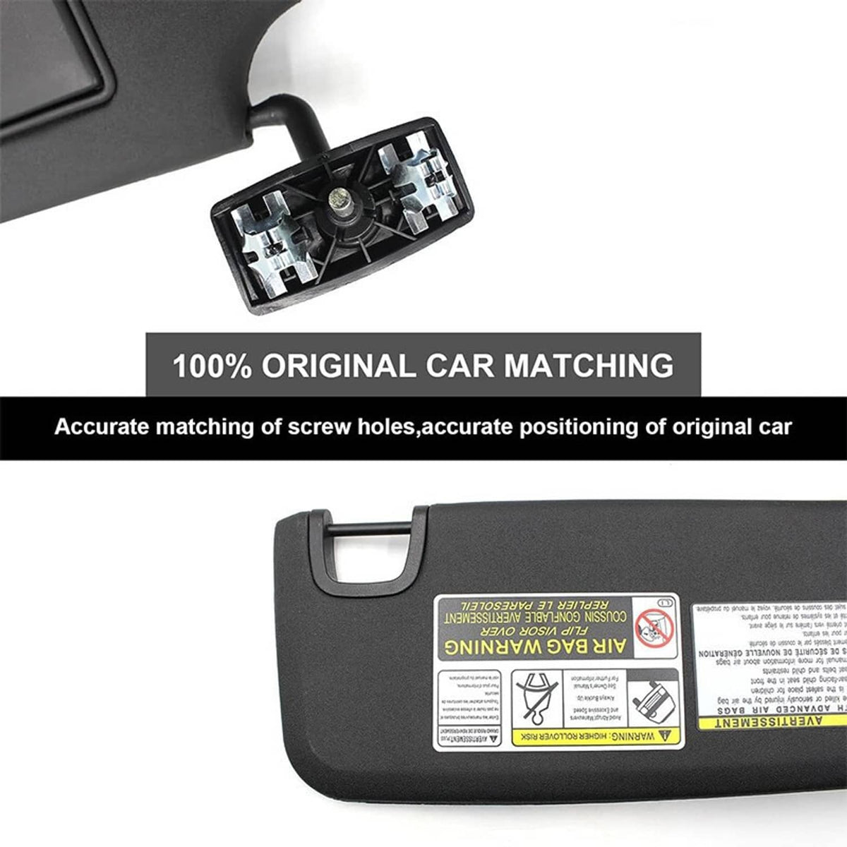 Solidspare New Black Sun Visor 6CJ07DX9AA Left Driver Side For 2007-2018 Jeep Wrangler JK