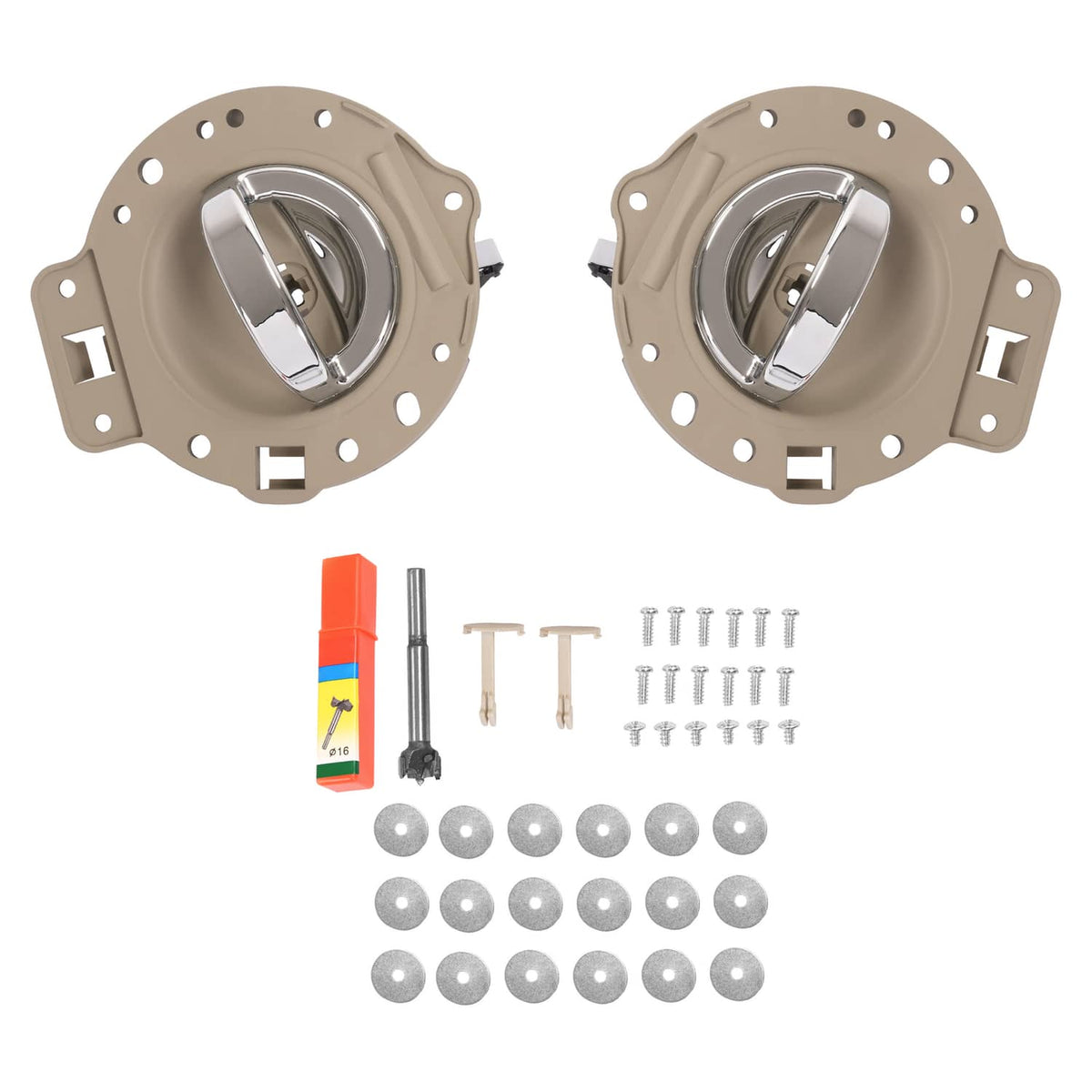 Solid Spare For Jeep Commander 2006-2010 Silvery & Tan Inside Inner Door Handle Chrome