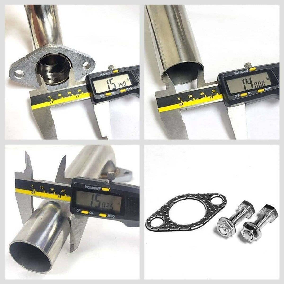 Solidspare Wastegate SS Dump Tube 2-Bolt For 38MM 35MM Pipe Actuator Turbo Dump Silver
