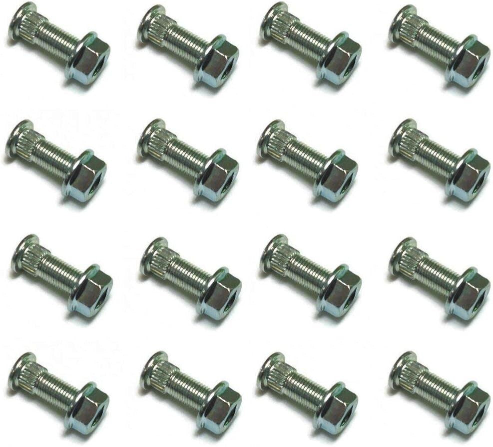 (16 Pack) Front Rear Wheel Nut + Stud for Polaris Ranger 500 700 XP 2005-2008