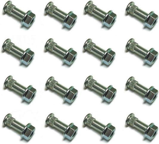 Solid Spare (16 Pack) Front Rear Wheel Nut + Stud for Polaris Ranger 500 700 XP 2005-2008