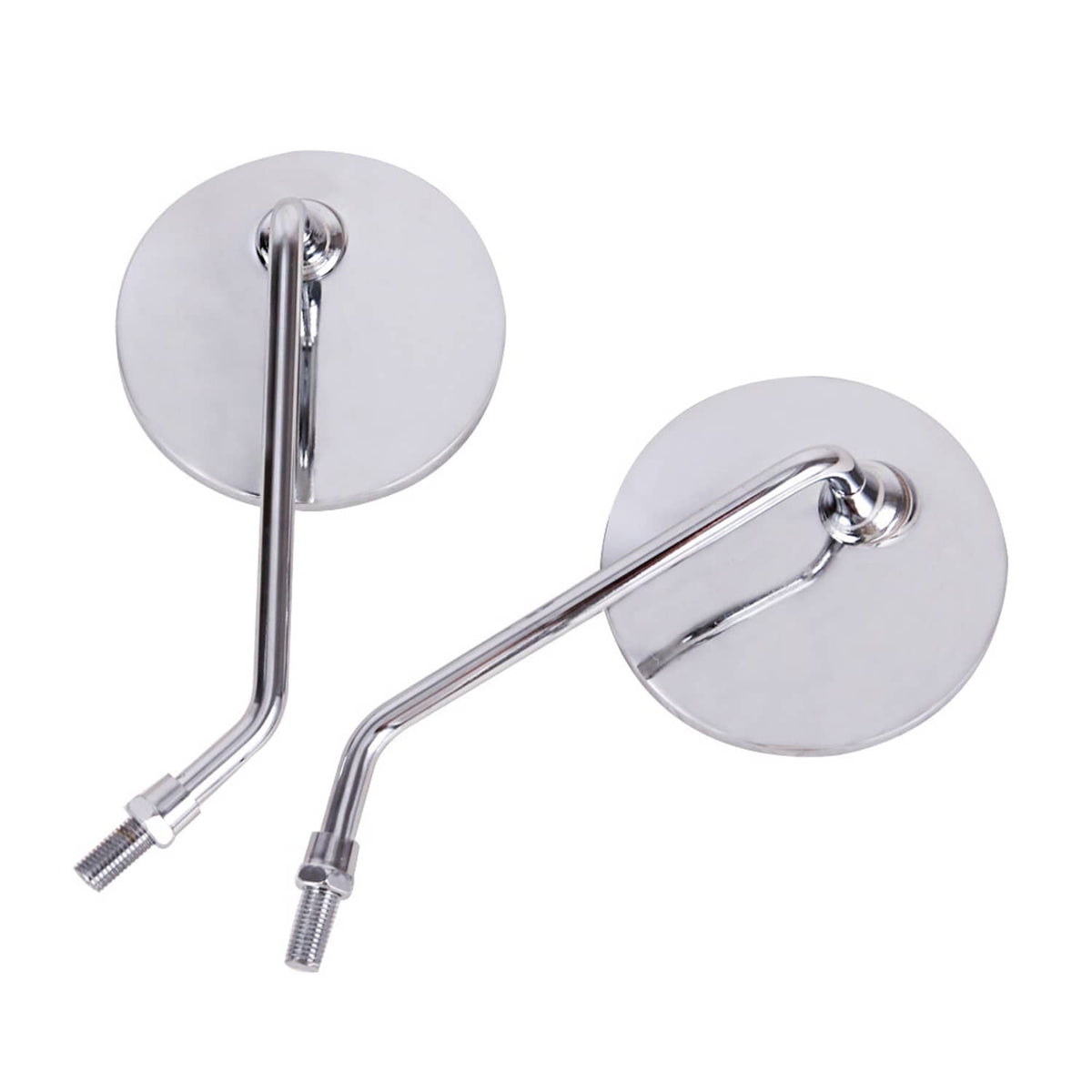 Solidspare 10mm Motorcycle Rearview Side Mirrors Round Long Stem For Honda Yamaha Kawasaki