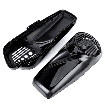 Solidspare 8inch Speaker Saddlebag Lids w/ Tweeter port For 14+ Harley Road King Road Glide