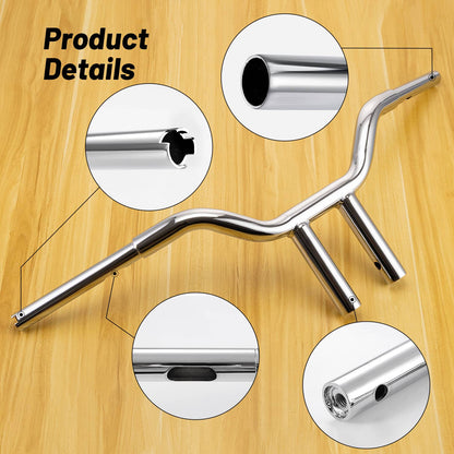 Solidspare 10" MX-T Bars Handlebar Chrome For Harley Softail FLS Sportster Dyna Low Rider