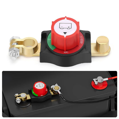 Solid Spare Battery Disconnect & Top Post Kill Switch 12V-48V Heavy Duty Shut Off For Car RV