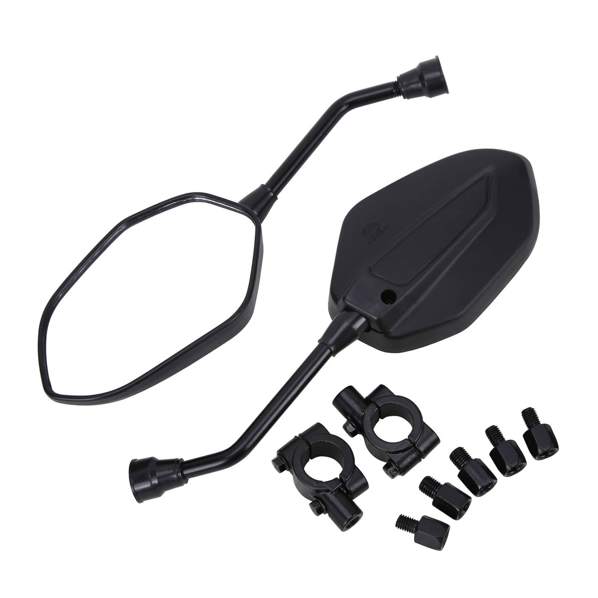 Solidspare ATV Rear View Side Mirror Set 7/8" Handlebar Mount For Honda Yamaha FZ Universal