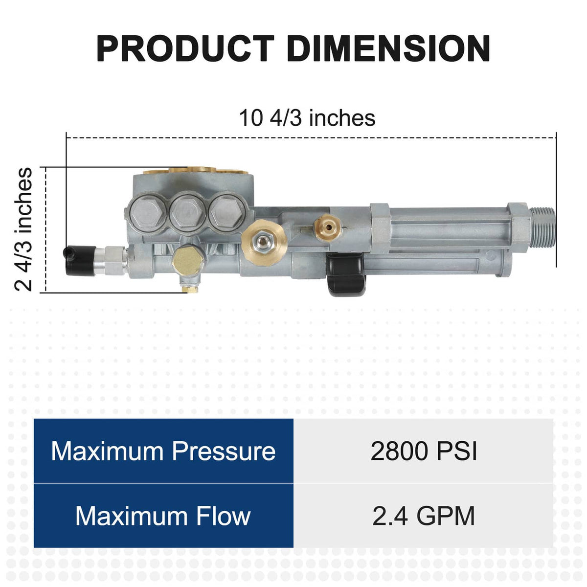Solidspare Complete Pump Head W/ Unloader 2800 PSI for SRMW2.3G28 & SRMW2.4G28 Model Pumps