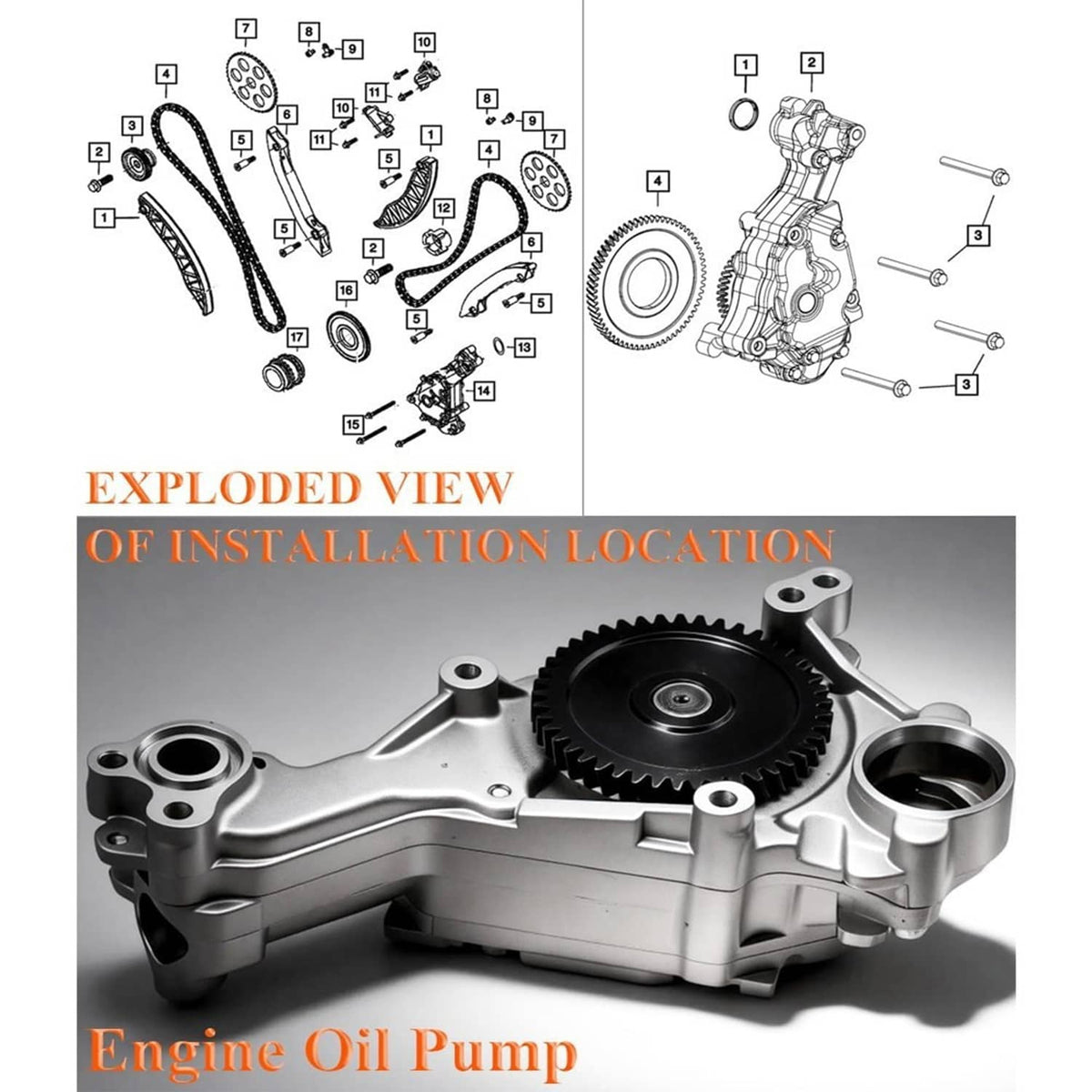 Solidspare Oil Pump 68489996AA For 2014-2021 Dodge Ram 1500 Jeep Grand Cherokee 3.0L DIESEL